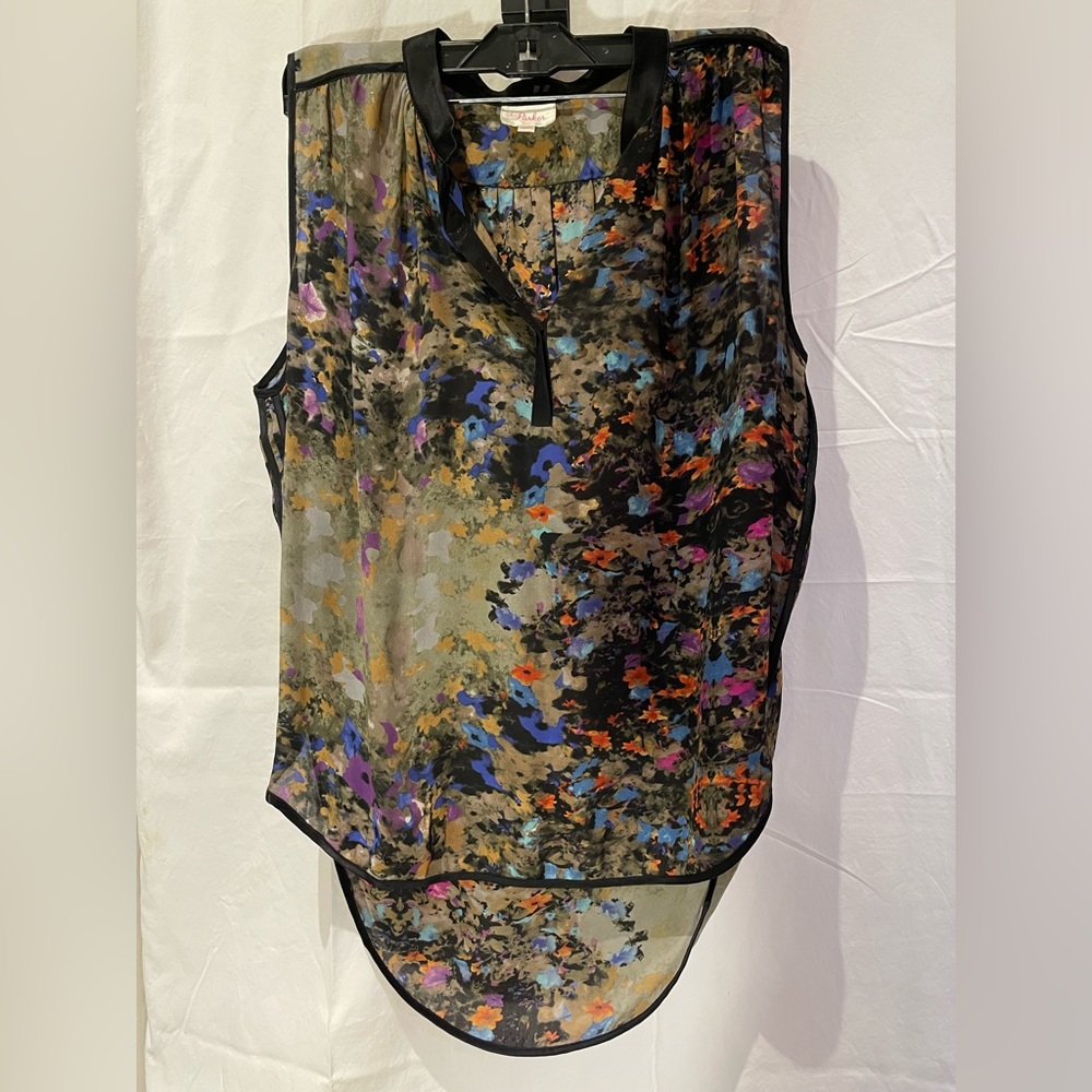Parker Silk Floral Sleeveless Top - Multicolour (Size S)